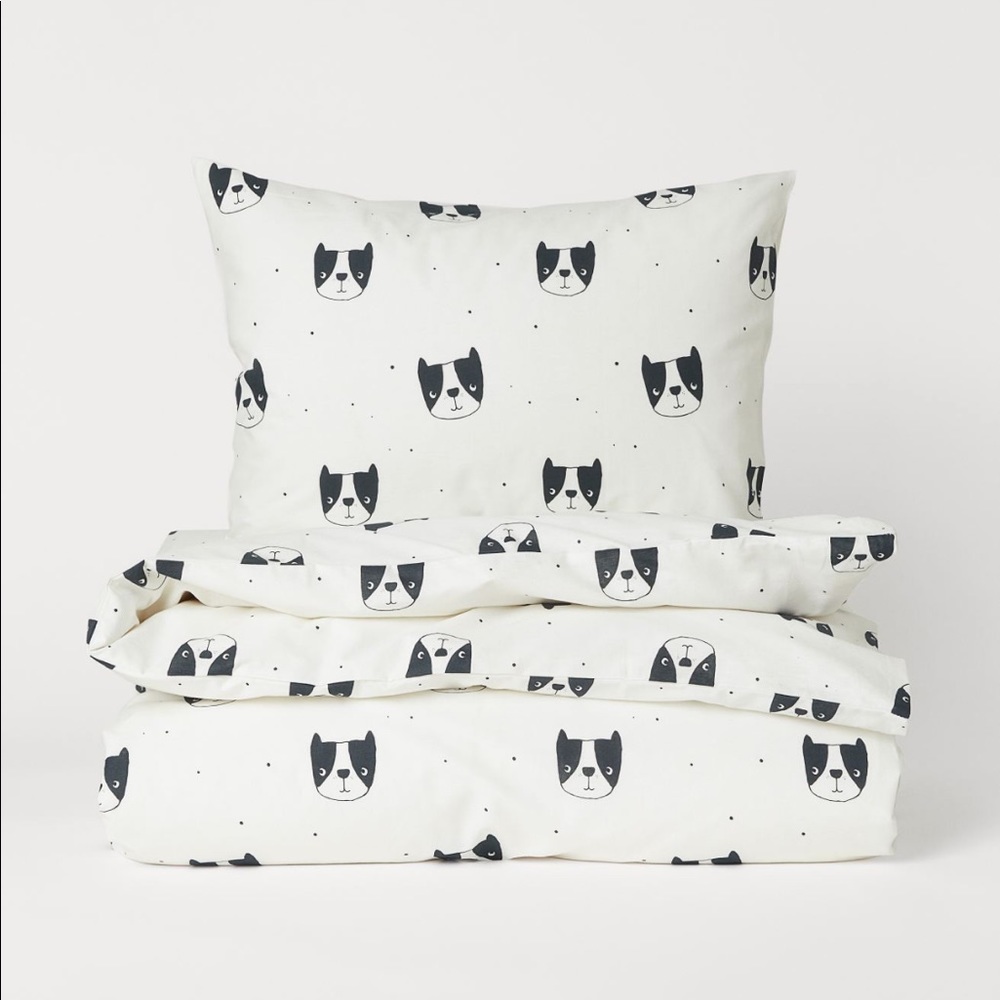 H&M Twin Dog duvet cover and sham